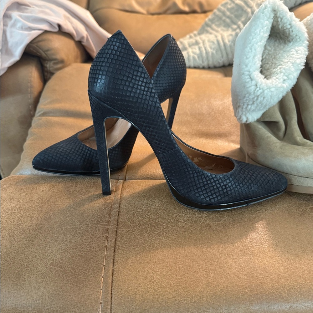 Aldo Black Textured Stiletto Heels